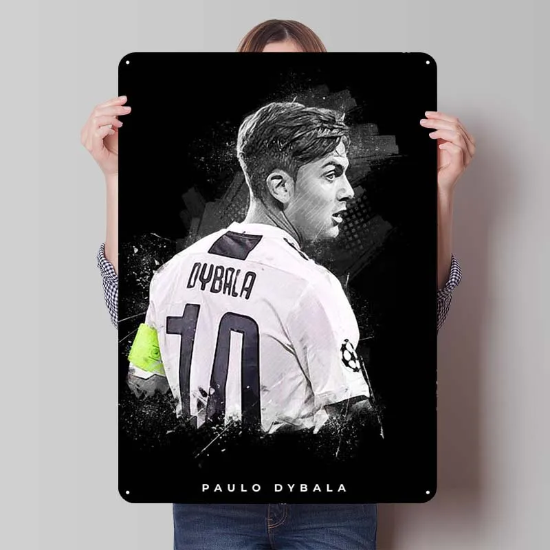 Paulo Dybala Metal Sign Sports Poster Club America Retro Tinplate Sign for Wall Art Decoration Gaming Room Decoration Coffee Bar