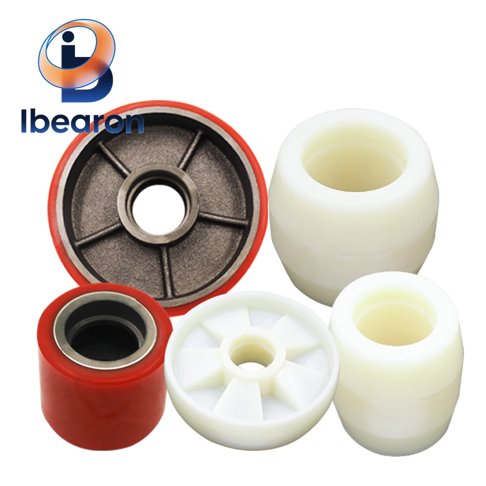 2 قطعة عجلات الرافعة الشوكية المصنوعة من الحديد PU شديدة التحمل 80 × 70 مم - مقاومة عالية للاهتراء وهادئة للرافعات الشوكية للمستودعات الصناعية