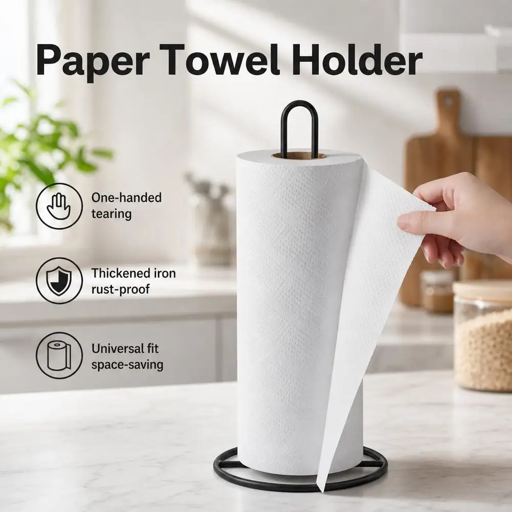 Bathroom accessories Vertical Wrought Iron Tissue Holder Creative Dining Table Storage Desktop Kitchen Roll Paper Holder