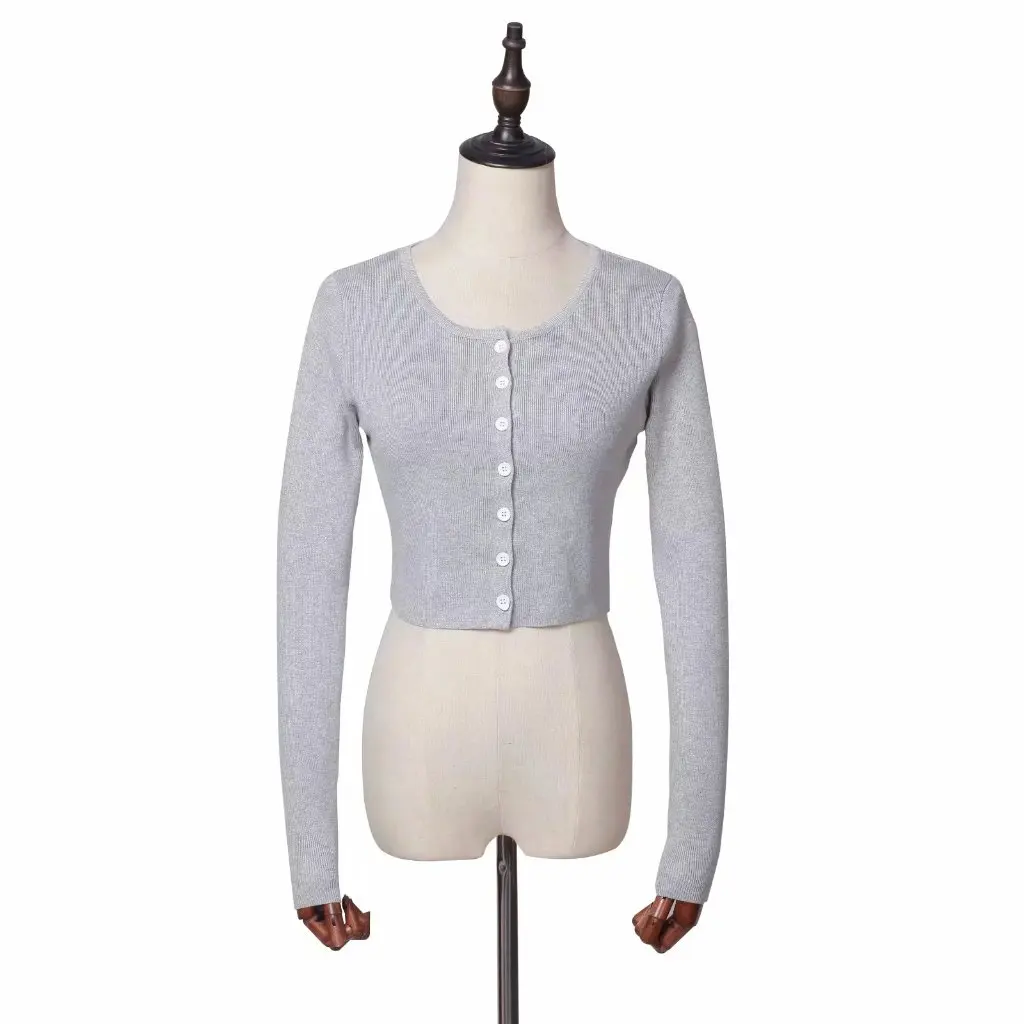 

Women's European American Style Ken Dou Street Shot Autumn Short Single-Breasted Knitted Cardigan Trendy Long-Sleeved Jacket
