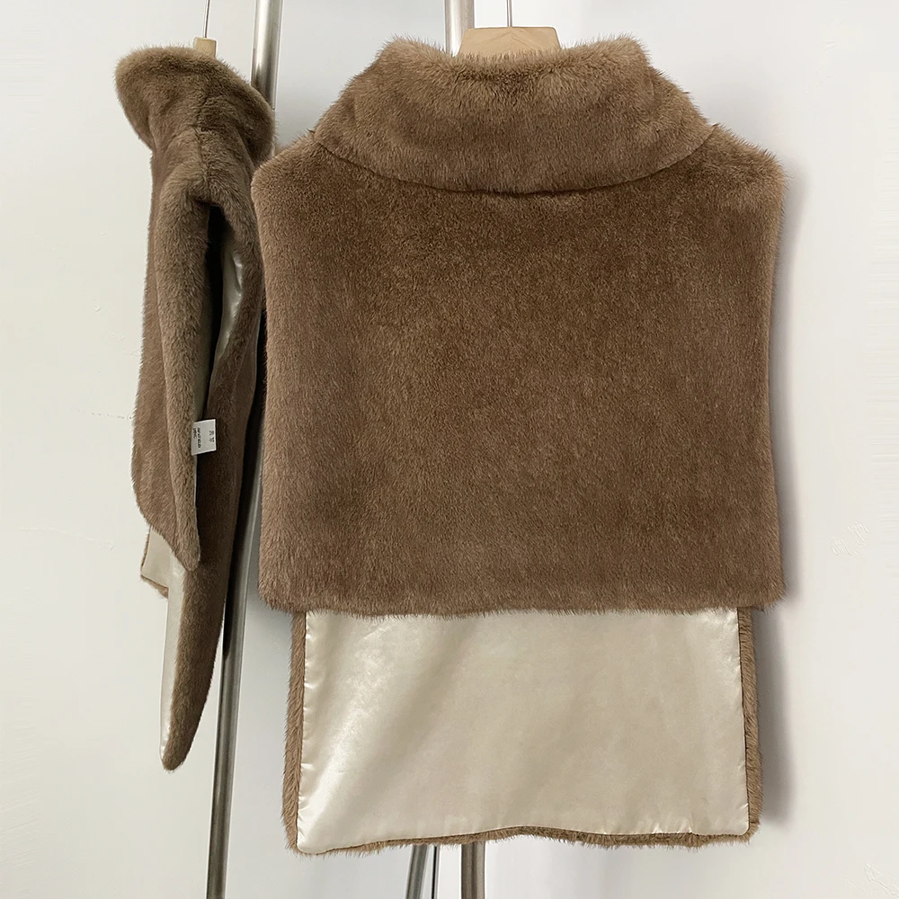 인조 모피 코트 여성용 겨울 재킷 조끼 신상 코트 및 재킷 인조 친환경 모피 코트 여성용 겨울 2025