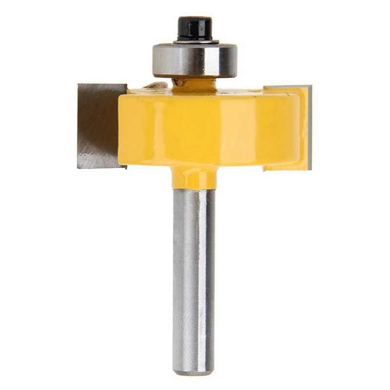 2025 New 1/4 Inch Shank Rabbeting Router Bit With 6 Bearings Set & 1 Set 1/4Inch Shank Slot ,Assembly 6 Cutters