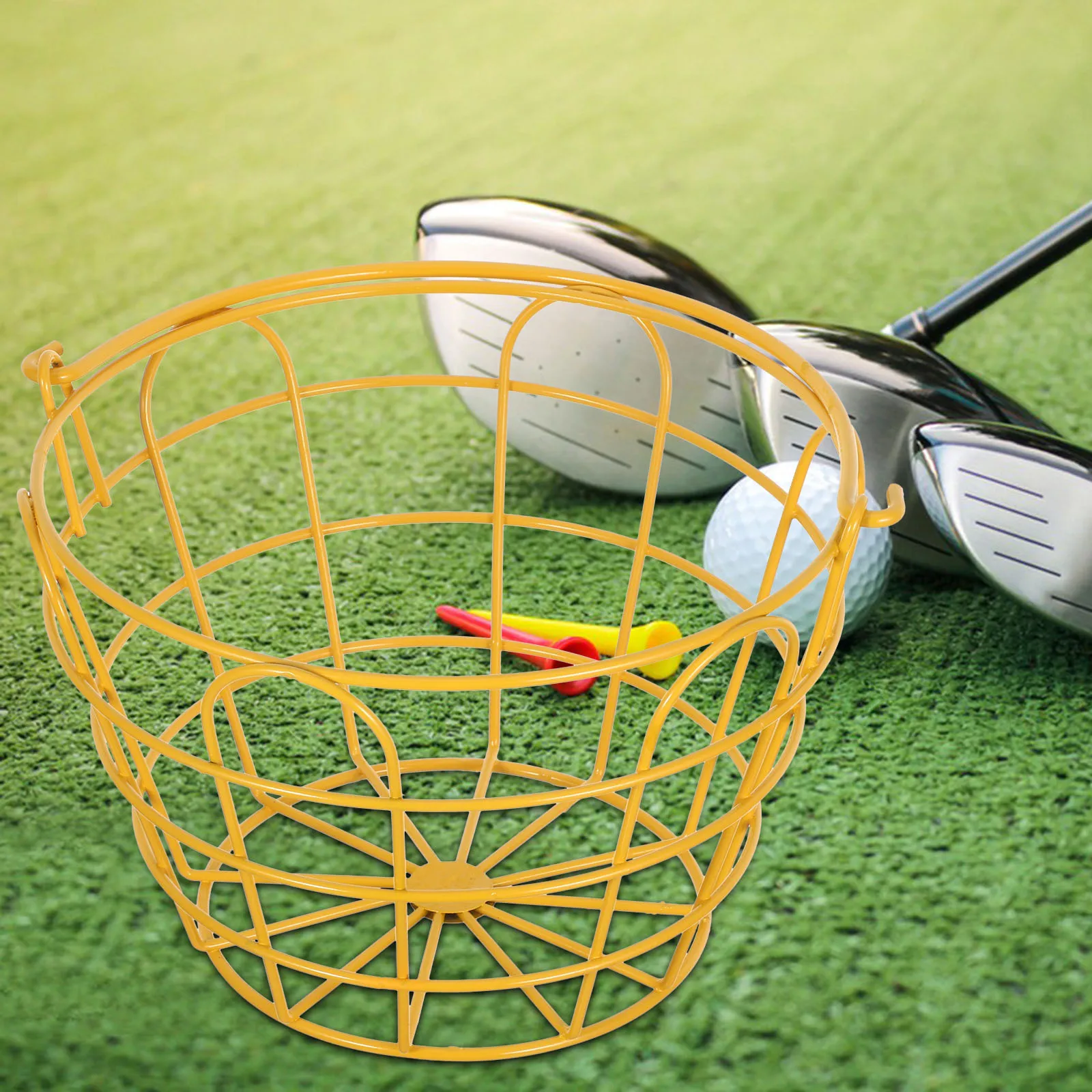 

Ball Storage Basket Stainless Steel Wire High-Capacity Outdoor Practice Bucket Portable Training Equipment - Ball