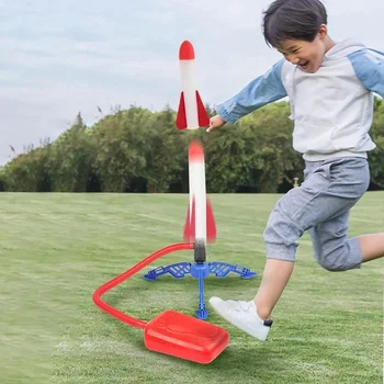 Kawaii Foot Stepping Flying Rocket Toy Cute Soaring Rocket Launch Cannon Outdoor Play Toy…