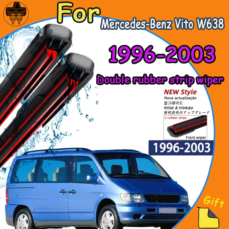 

Front Windshield Wiper Blades 2pcs Windscreen Window Accessories For Mercedes-Benz Vito W638 1996-2003 Viano V-Class