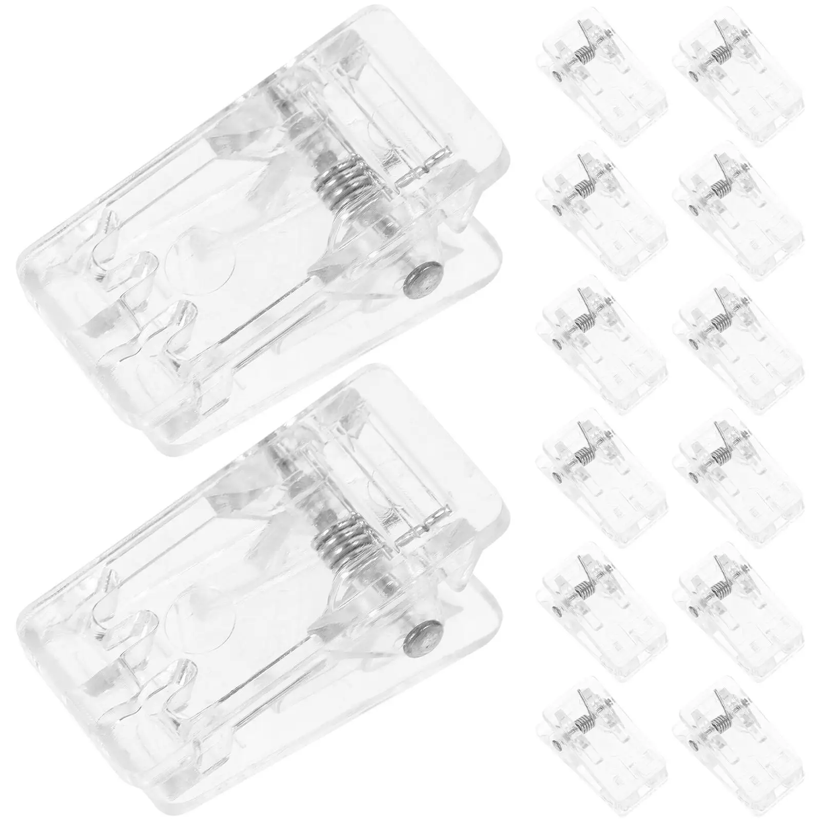 

50 Pcs Card Clip Metal Plastic Spring Loaded Name Badge Holders ID Clips Wear Resistance Smooth Wide Verges Office