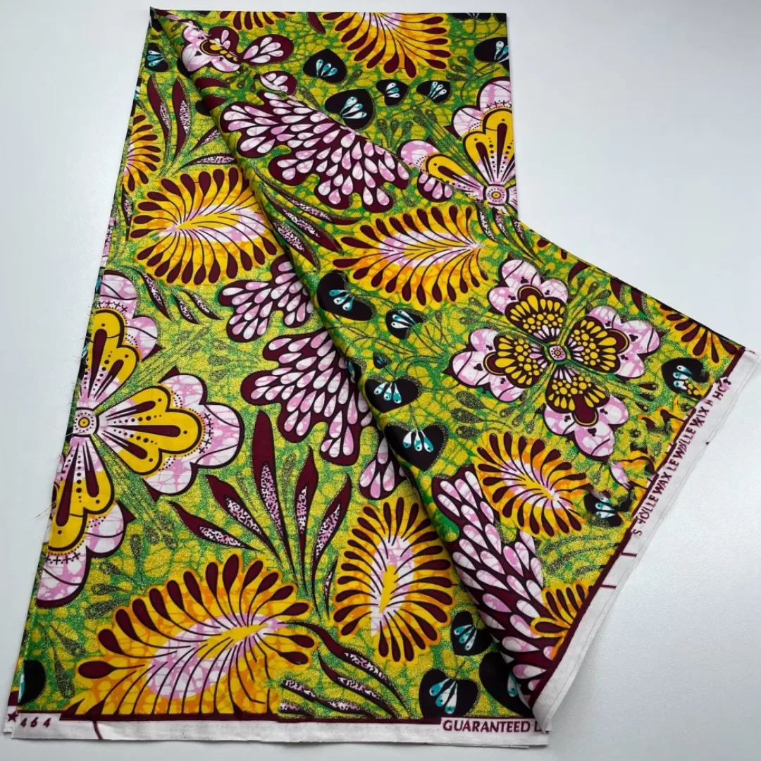 Telas africanas nigerianas de cera, envoltura de algodón con estampado de Batik Ankara, alta calidad, original, Pagne 2, verdadero Material súper