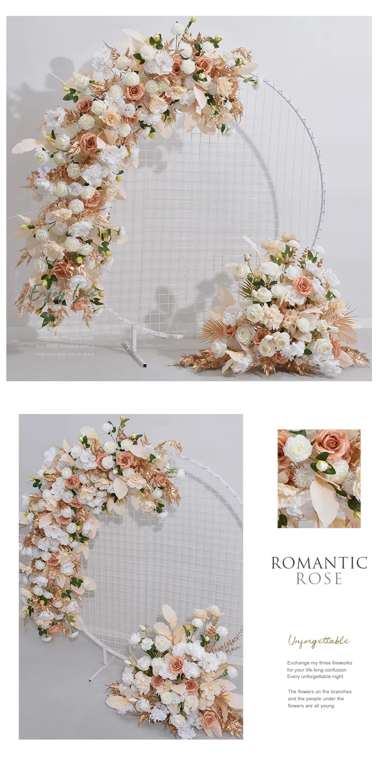 Simulations-Blumenball, künstliche Blumenreihe, runder Blumenschirm, Hochzeits-Hintergrund, Schaufensterdekoration, kommerzielle Dekoration, Großhandel – Detail 5