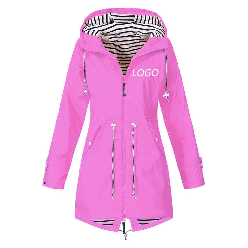 

Customized Autumn & Winter Women Outdoor Waterproof Rain Jacket Running Coat Jackets Climbing Hooded Sleeve Hooded Windbreaker J