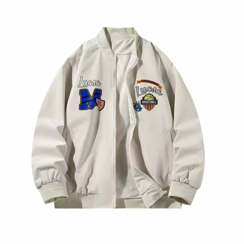 Hip Hop Fun Cartoon Graphic Jacket American Retro Black Pilot Jackets Loose Oversized Coats Harajuku Men Women Autumn Large Size
