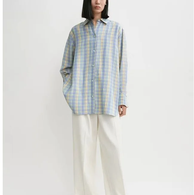 

Dave&di 2026 Early Autumn New Casual Versatile Plaid Printed Shirt Blouses Women's Clothes Shirts Tops