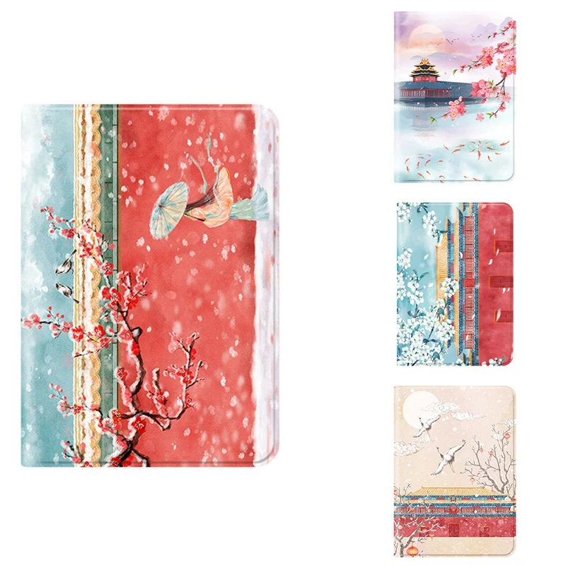 For Ipad 10.2 Protective Case Chinese Style Light And Anti Falling Silk Texture Protective Case With Non-Slip Bracket