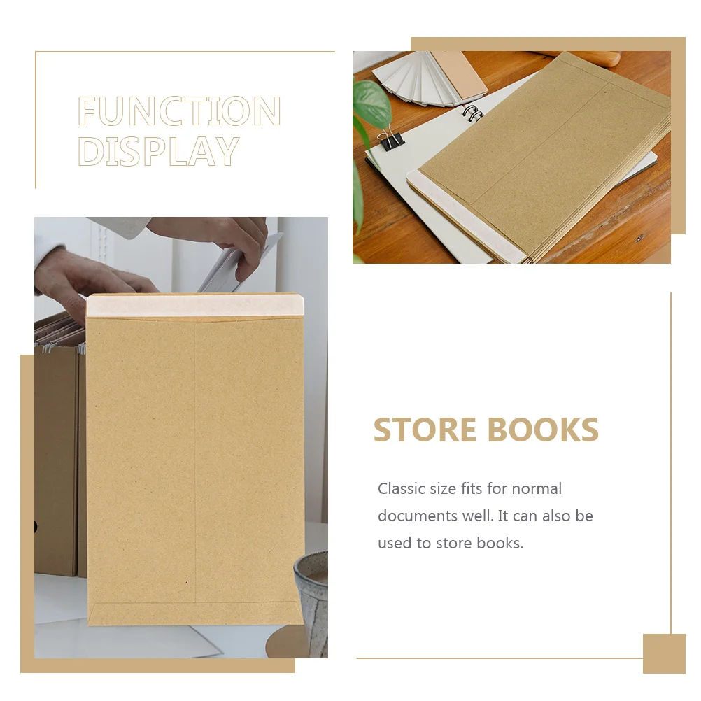 

100pcs Vintage Bag Document Pouch Office Supply Portable File Pouch For Convenient Document Bag Greeting Cards
