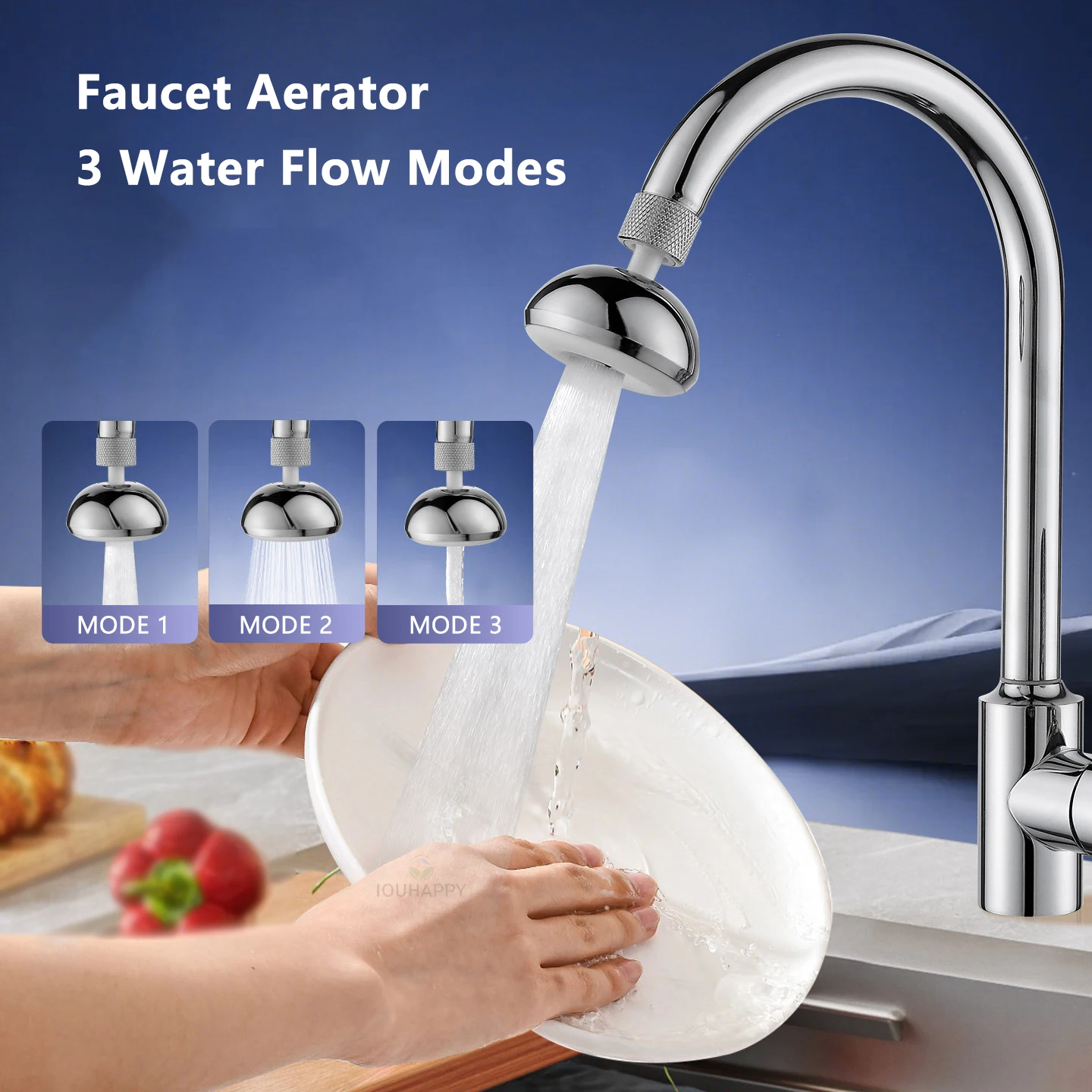 New Shape 3 Modes Sink Faucet Anti-Splash Faucet Extender Adjustable Rotation Kitchen Tap Washbasin Faucets Bubbler Nozzle