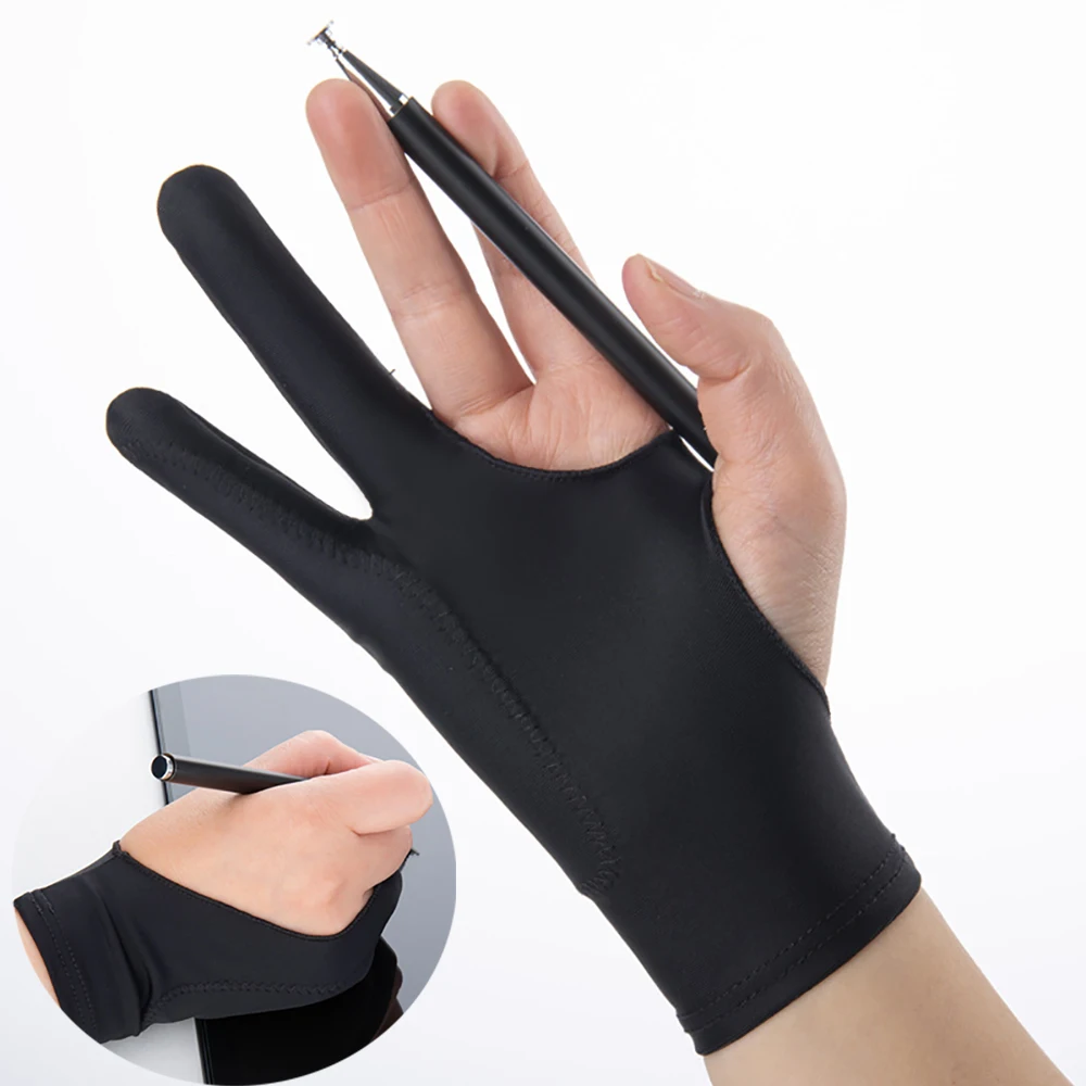 New Anti-touch Two-Finger Hand Painting Gloves Oil Painting Art Supplies Tablet Digital Board Screen Touch Drawing Anti-fouling
