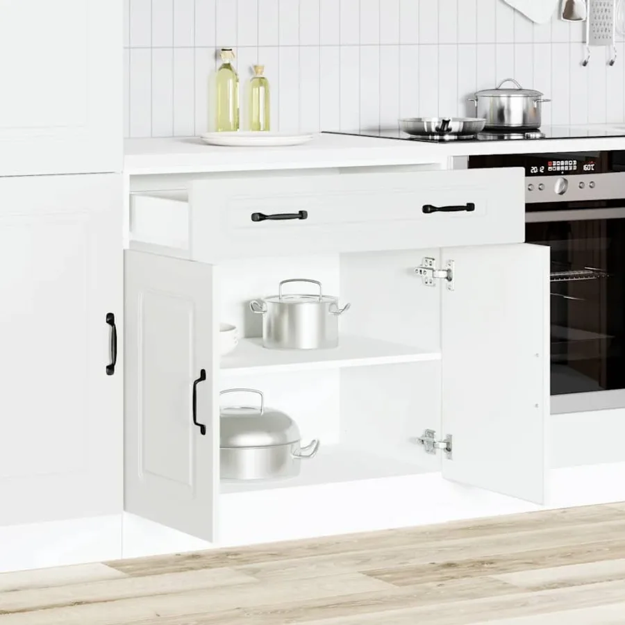 

Kitchen Base Cabinet White Engineered wood