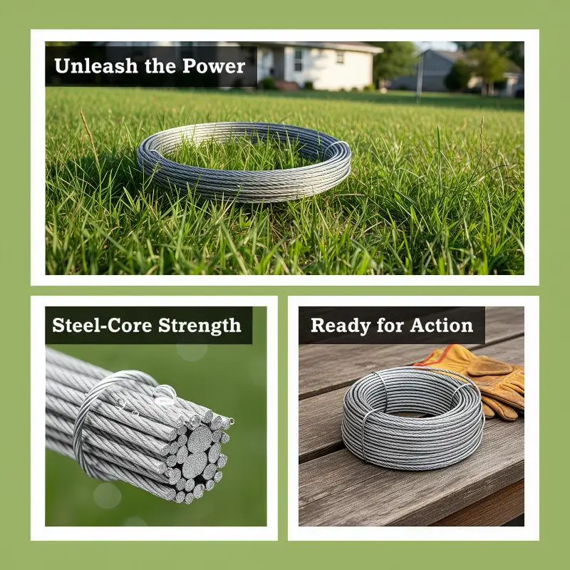 Trimmer Line Twisted Long-Lasting High Performance Universal Replacement Cord for Brush Cutter Strimmer Outdoor Yard Cleanup