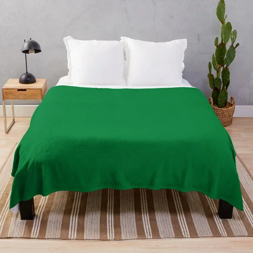 

Simple Dark Green Throw Blanket Hairy Decoratives Cute Plaid Blankets
