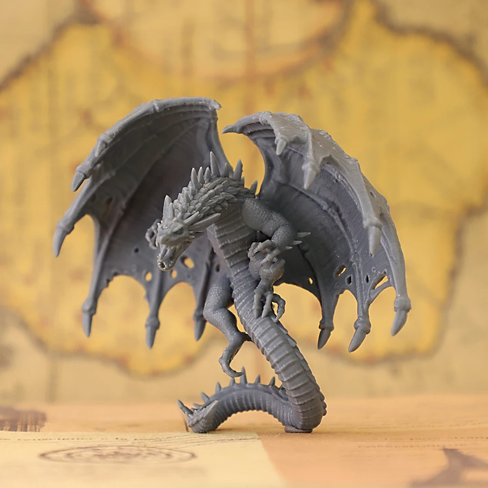 Red Dragon Miniature Unpainted Resin Figure Fantasy Tabletop Wargaming RPG Collectible Model