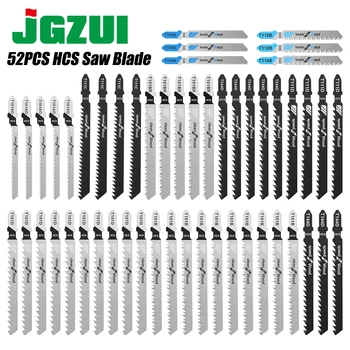 52pcs Jigsaw Blade Set T-Shaft HCS Assorted Jig Saw Blades for Wood Plastic Metal Cutting Woodworking Blades Hand Tool