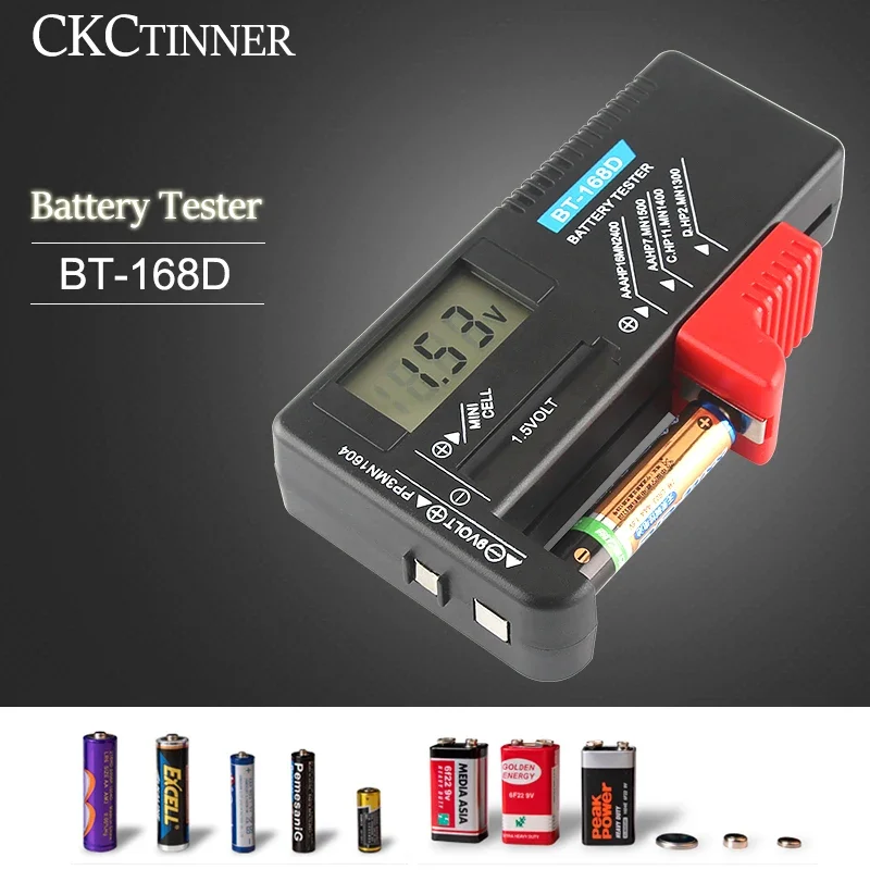 Battery Tester BT-168D  Digital Battery Capacity Tester  LCD Display Check AAA AA Button Cell Universal test Checker