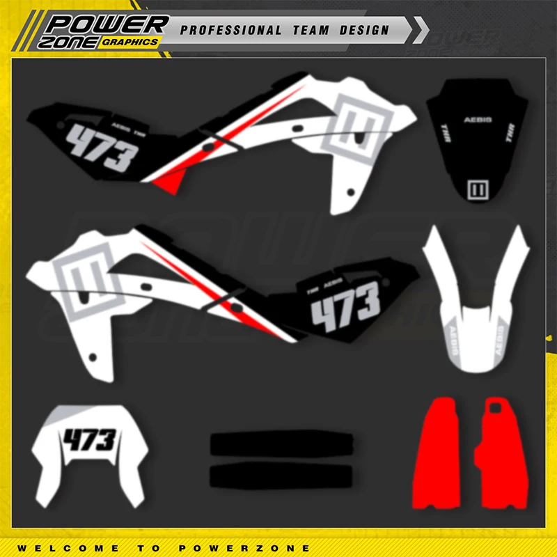 PowerZone Custom Team Graphics Decals Stickers Kit For Husqvarna 08-13FE250 2008-2013 Stickers  01
