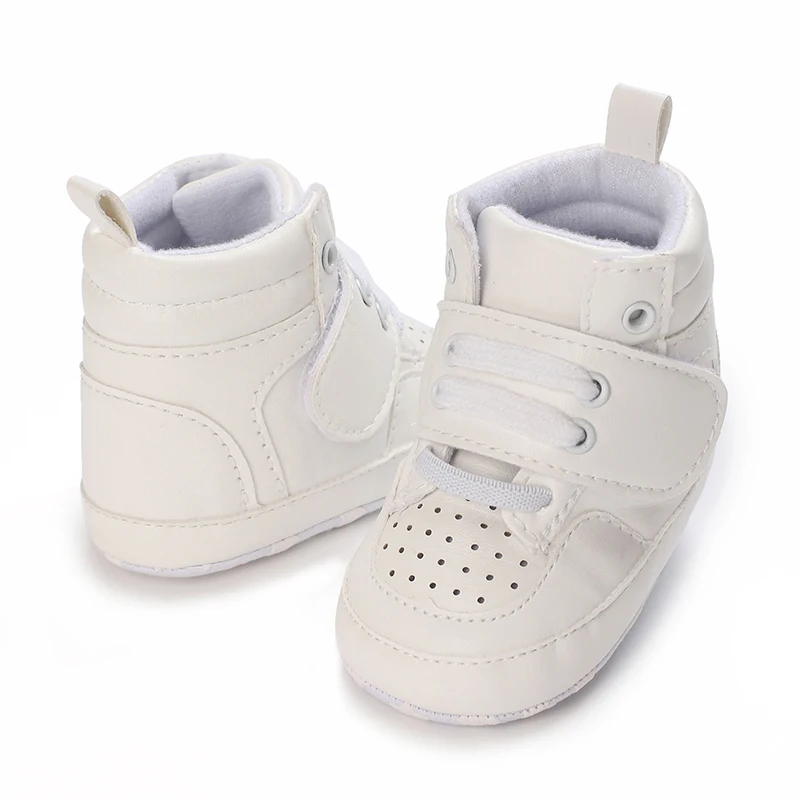 Frühlings-Schuhe für Babys, Neugeborene, Mädchen und Jungen, Freizeit-, Tauf- und rutschfeste Laufschuhe, weiße Sneaker mit weicher Sohle, Prewalker – Detail 4