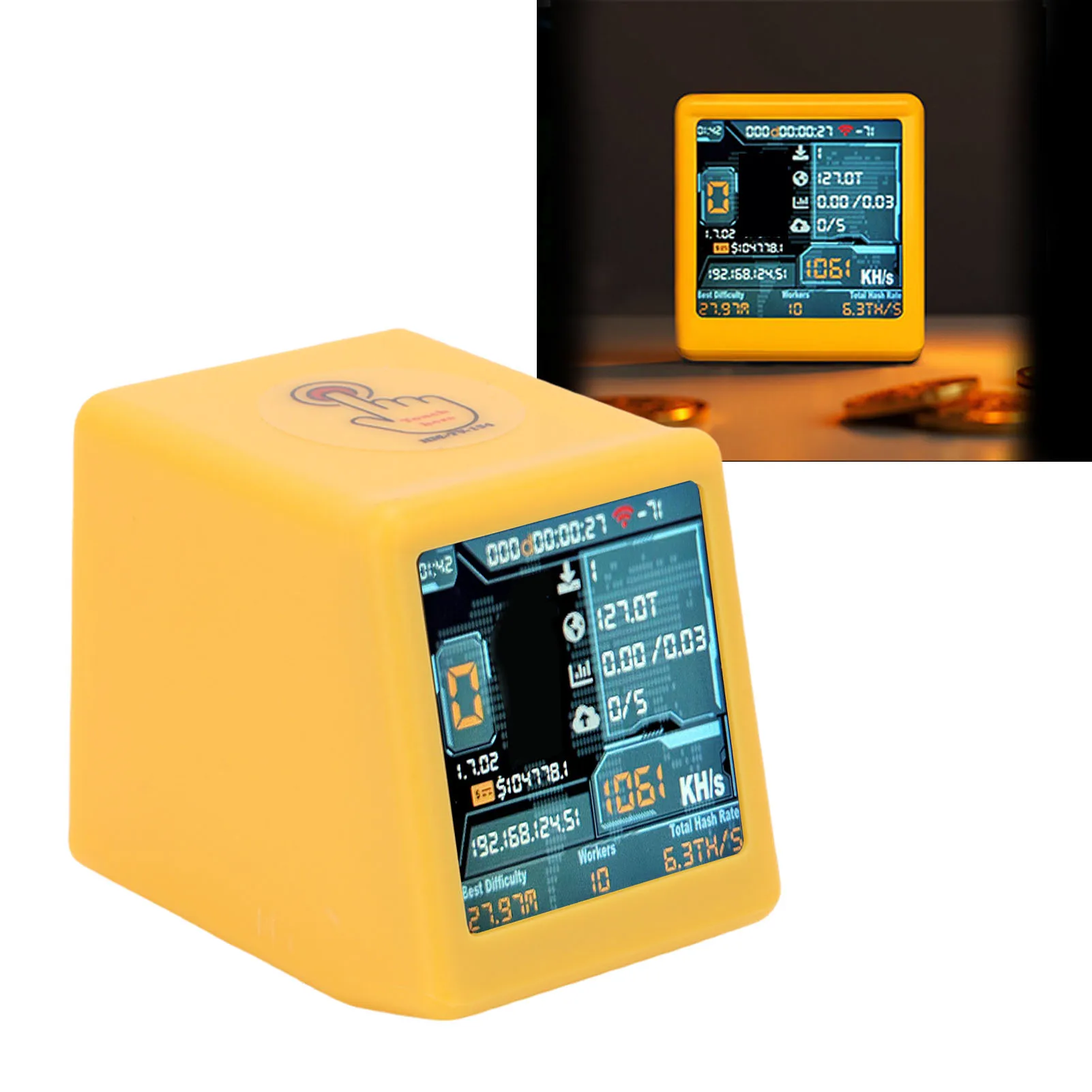 جهاز تعدين اليانصيب المنفرد WiFi BT 1060KH/s Hashrate 1.54 بوصة شاشة ذكية لسطح المكتب آلة تعدين العملات المشفرة لـ Bitcoin Dogecoin