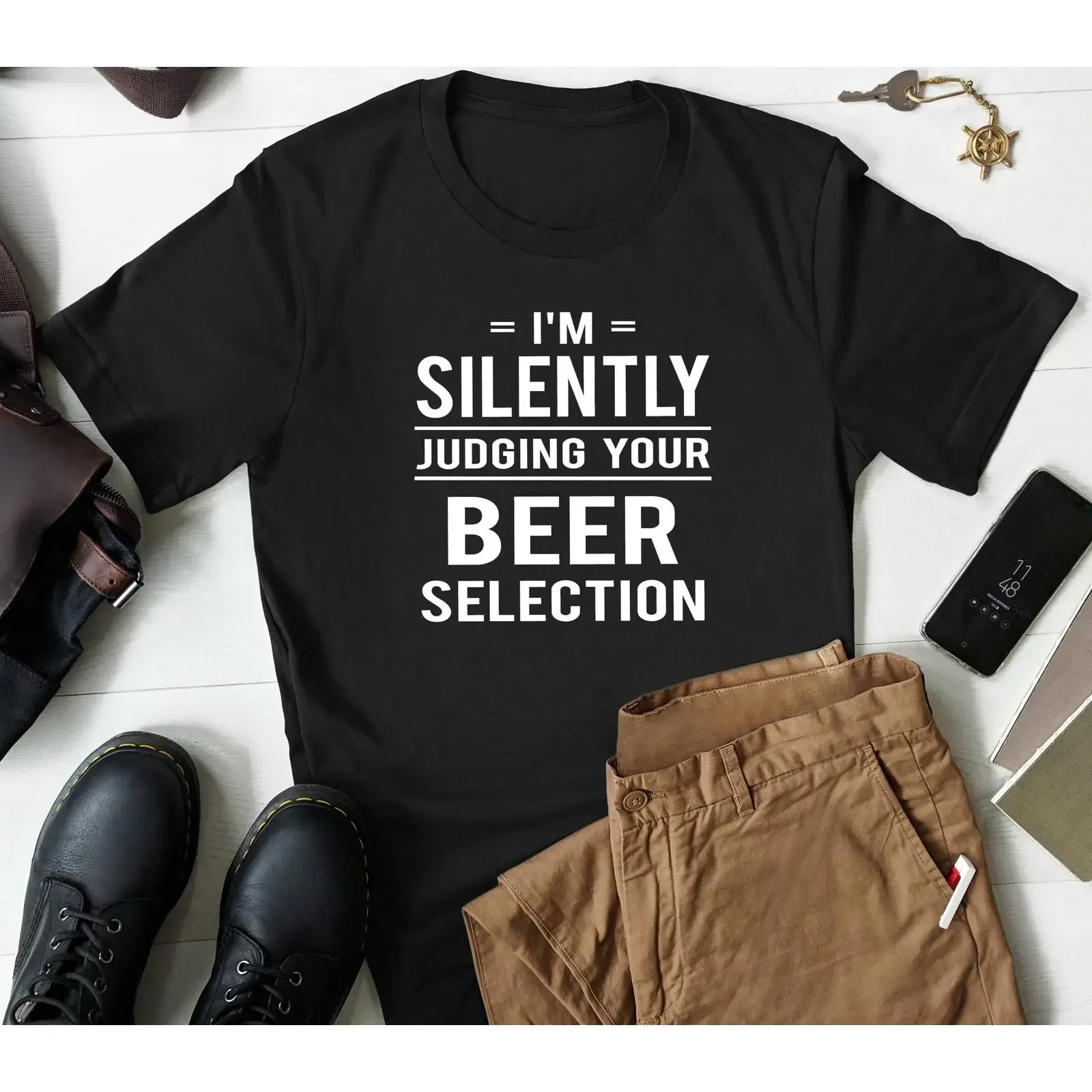 I'm Silently Judging Your Beer Selection Funny T shirt Lover for Men Friend Brother Casual Drinking  vintage Washed fashion