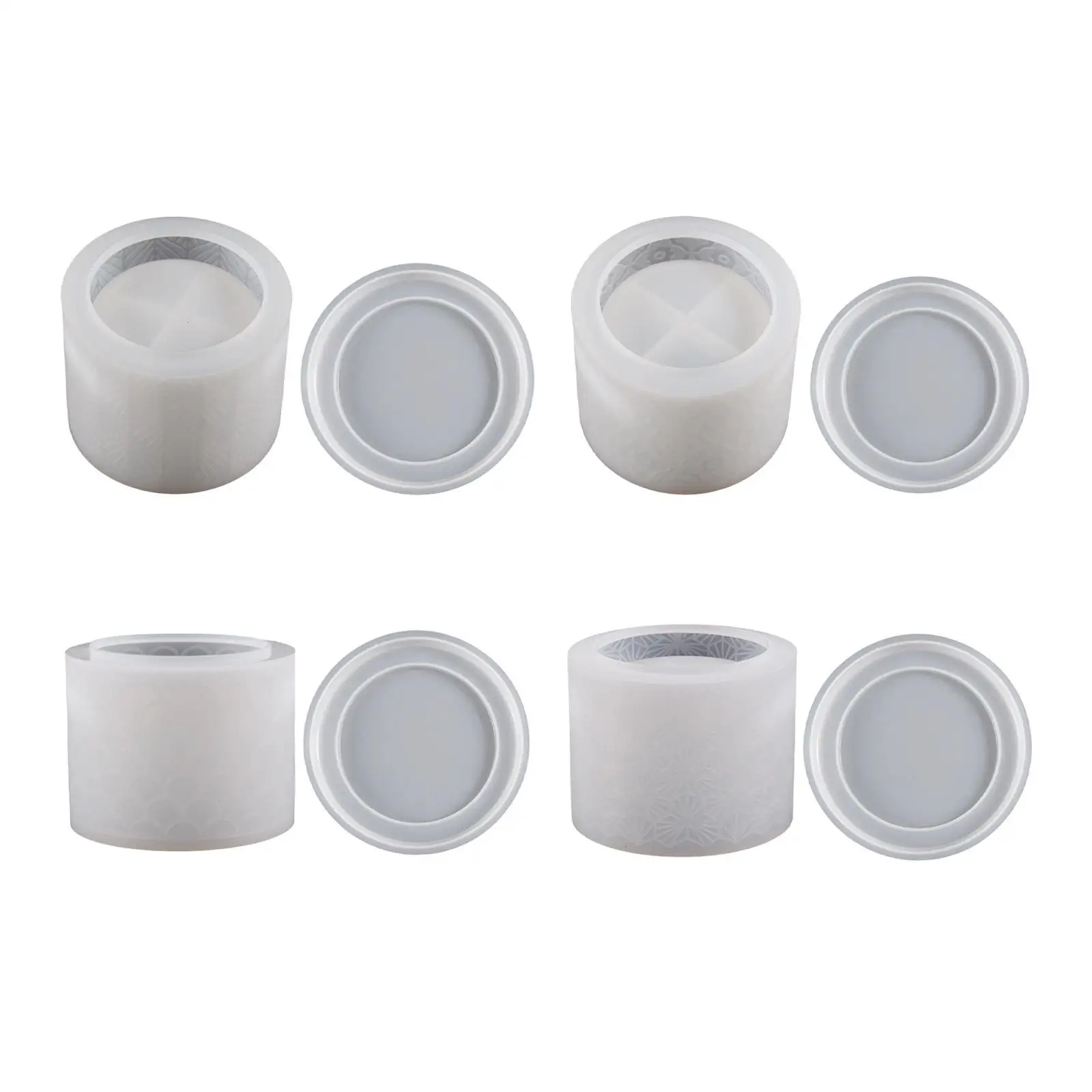 Round Cup Silicone Casting with Lid Handmade Accessory Cube Round Box Mould