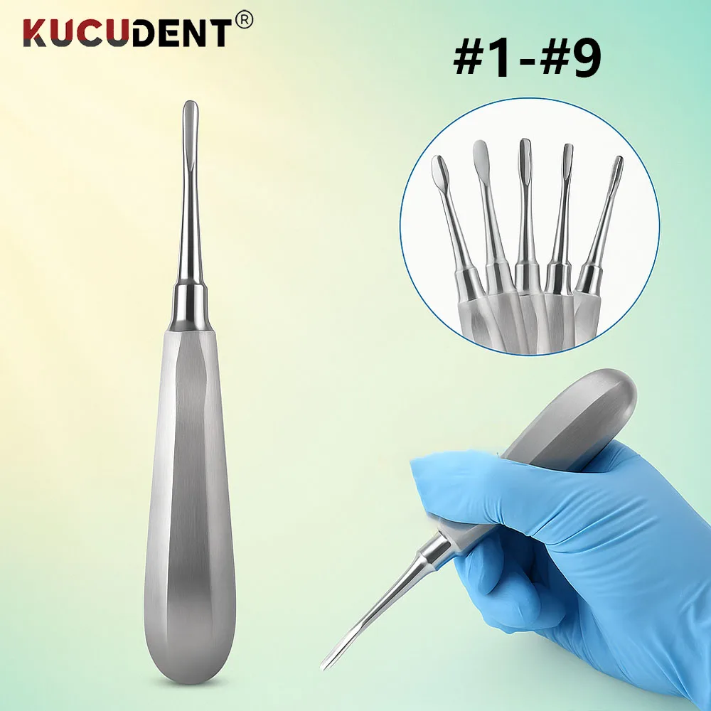 

1Pc Dental Stainless Steel Teeth Elevator Stright Curved Sharp Tips Root Elevator Minimally Invasive Dentistry Surgical Tool Kit