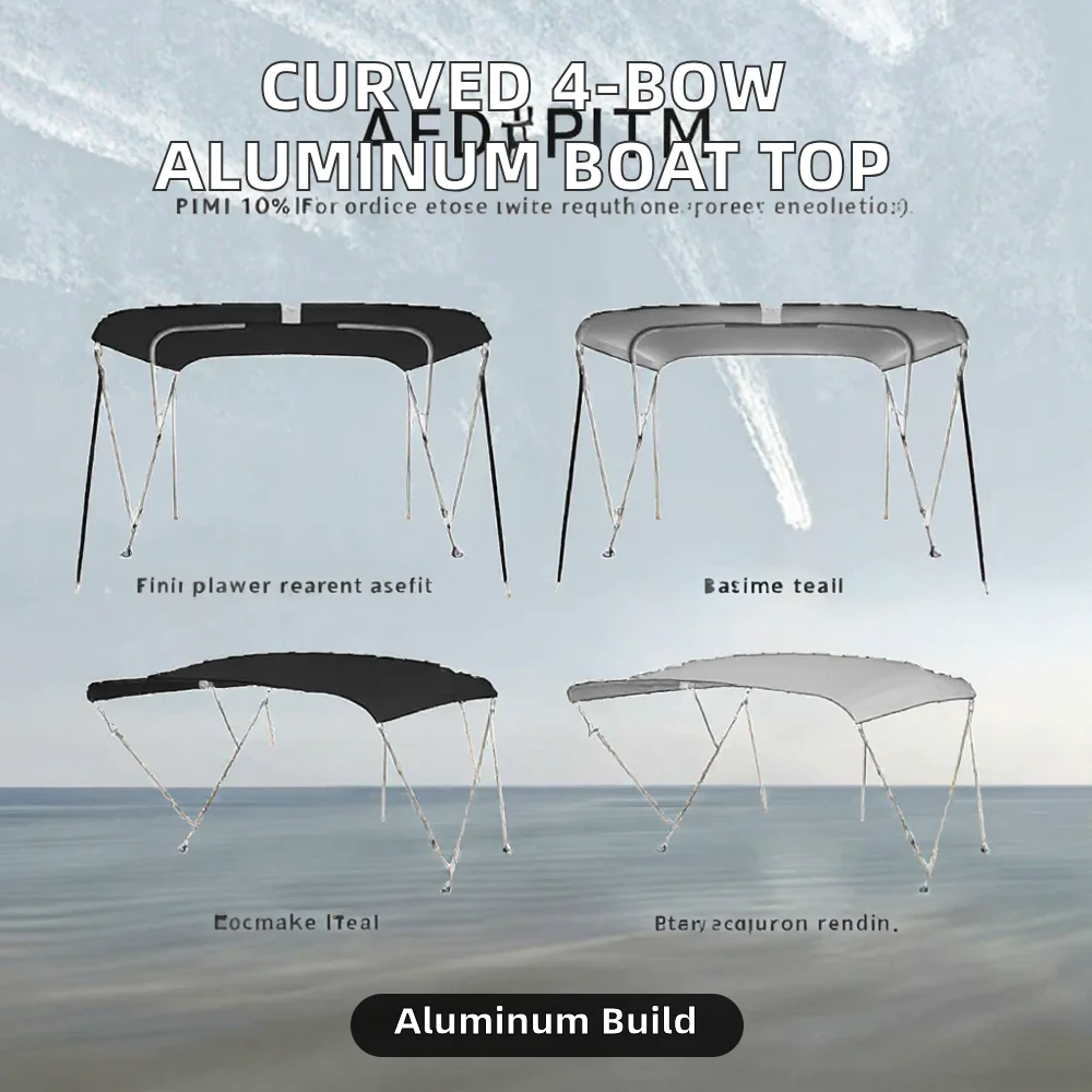 4 Bow Bimini Top, 600D UV50+ Waterproof Canopy, 1