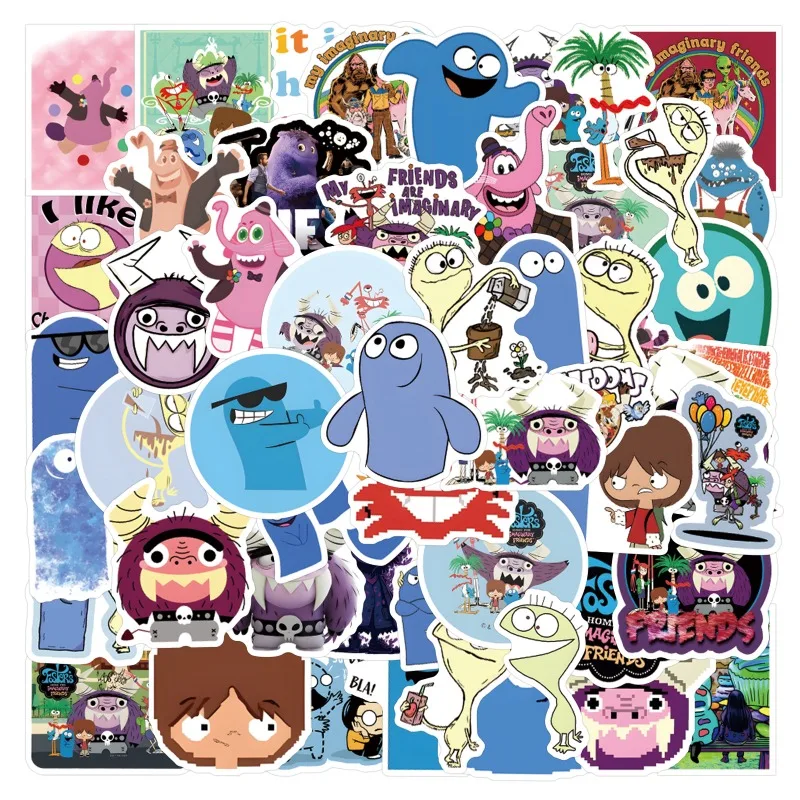 58pcs Cartoon Imaginary Friend Sticker Luggage Water Cup Stationery Mobile Phone Scooter Laptop Refrigerator Decoration Sticker