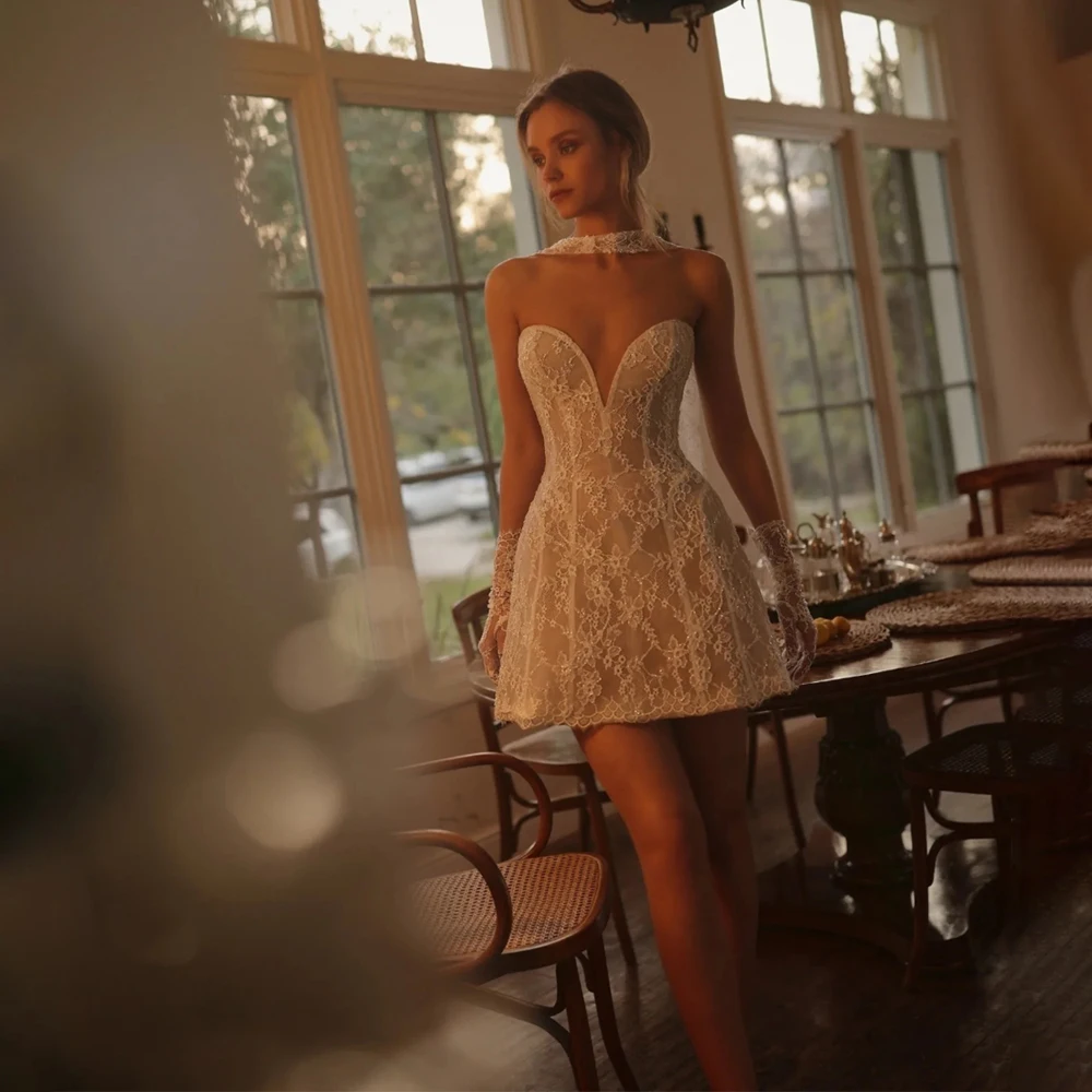 

Mordern Sweetheart Short Wedding Dresses Back Corset Mini Prom Gown Knee Length Party Dress Custom Made 2026 Rode De Morrie