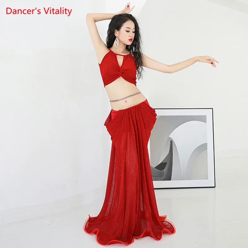 Set di Danza del ventre delle donne del pannello esterno Vestiti di Pratica Per Adulti di Sesso Femminile Elegante Esercizio Top Oriental Danza Professione vestiti