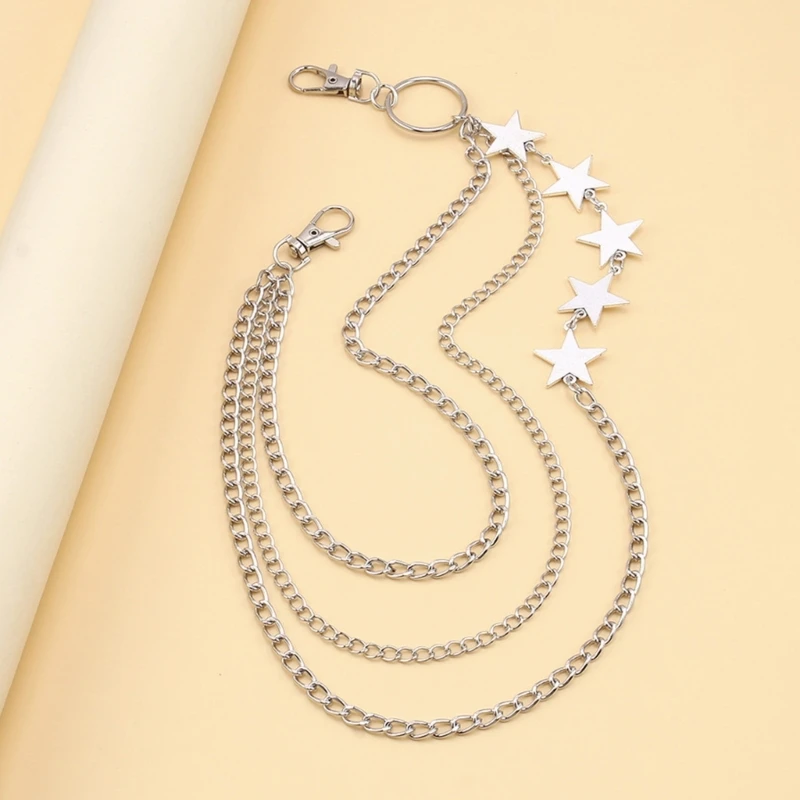 Metallic Star Chain Female Decorative Waist Chain Pants Pendant Wallet Chain