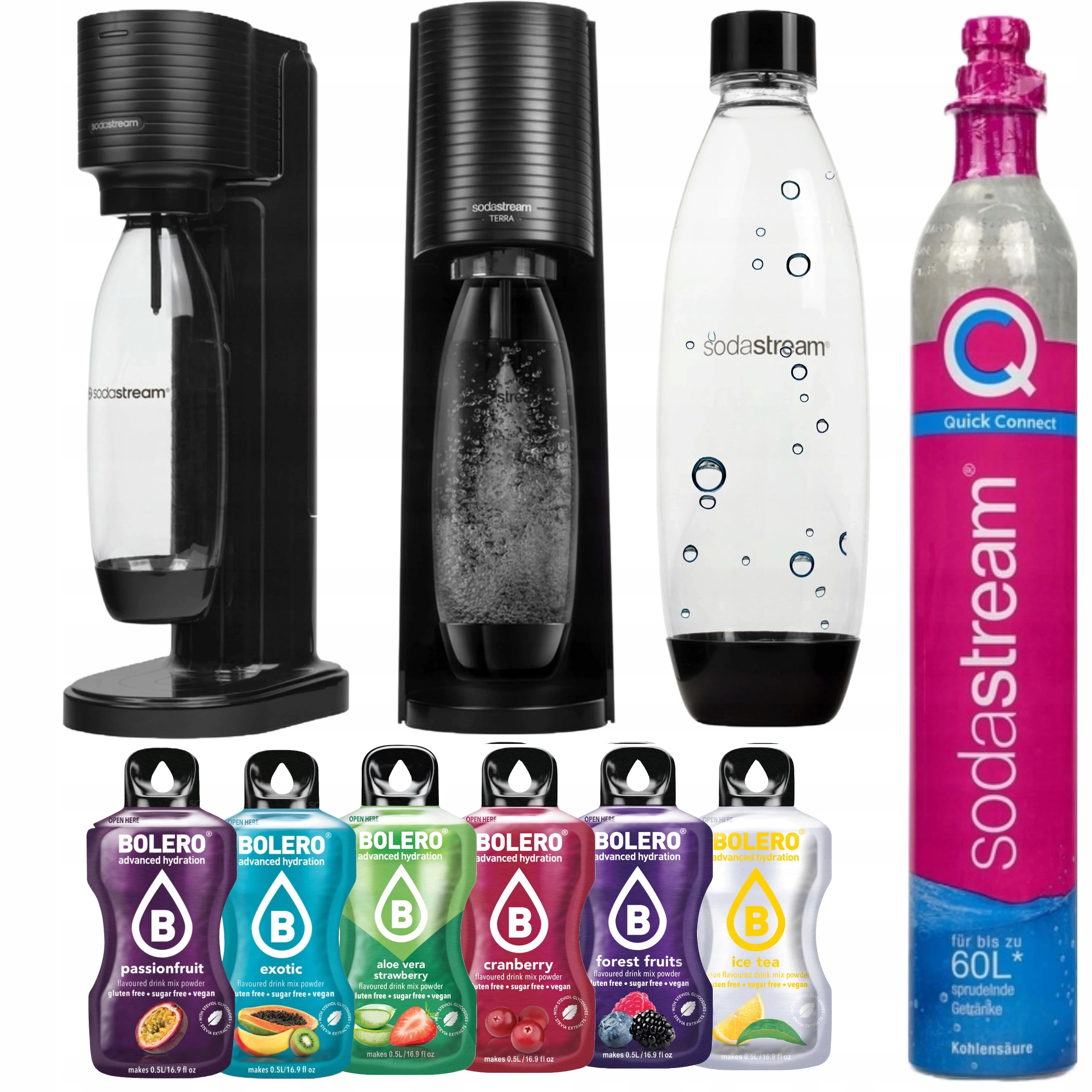 SodaStream Terra Set (Saturator, Fusee Bottle, Bolero Sachets)