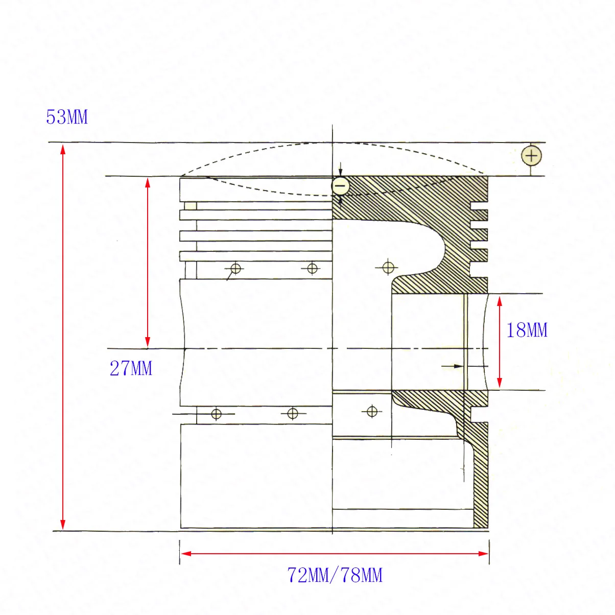 72MM 78MM 18MM Piston Kit Ring Gasket For 250 250CC 300 300CC GN250 GN300 Loncin Suzuki ATV Dirt Bike Parts