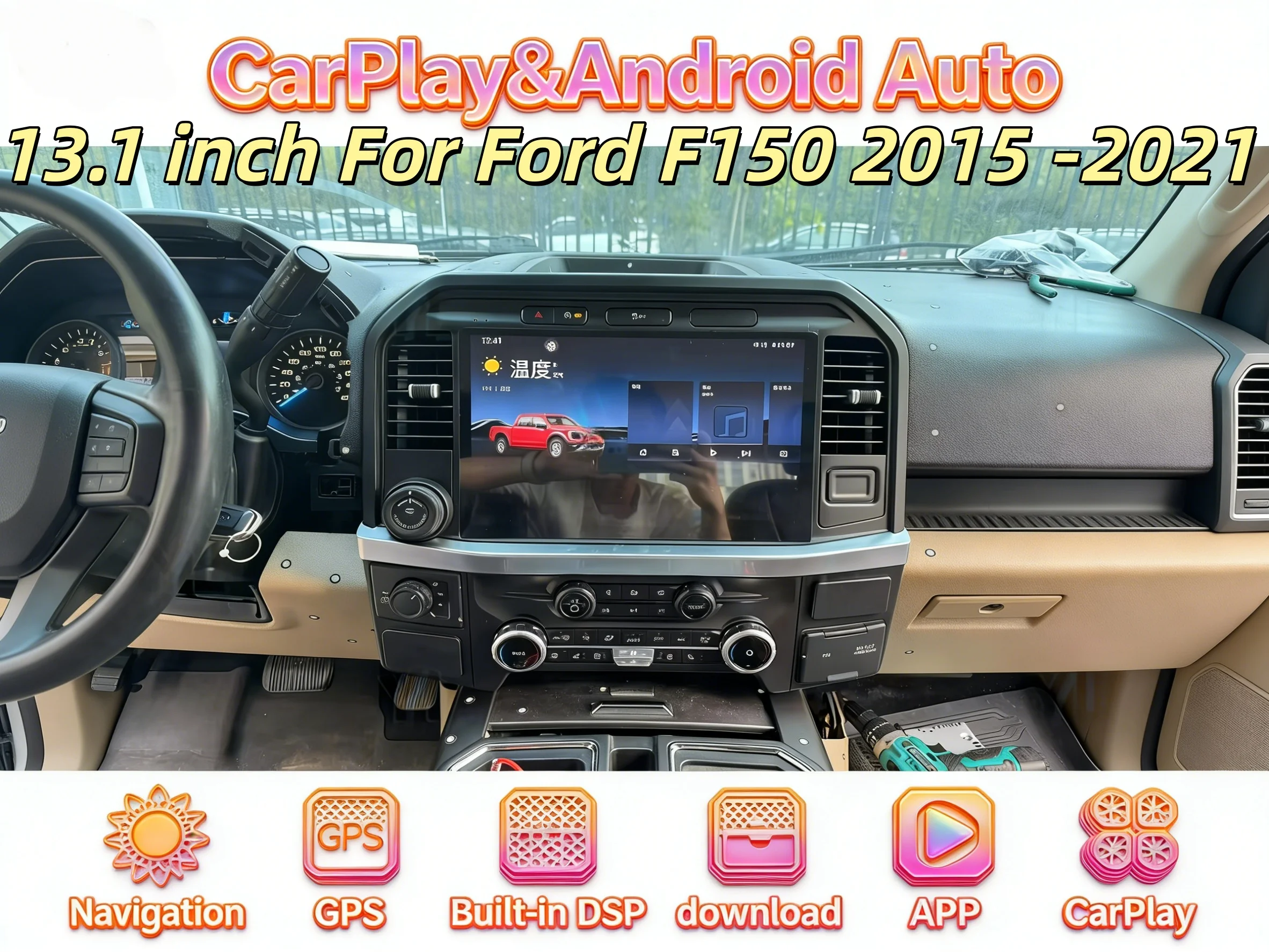

Мультимедийный стереоплеер Android Auto для Ford Raptor F150 F250 F350 F450 2015-2021, радио CarPlay, грузовик, GPS Navi, магнитофон