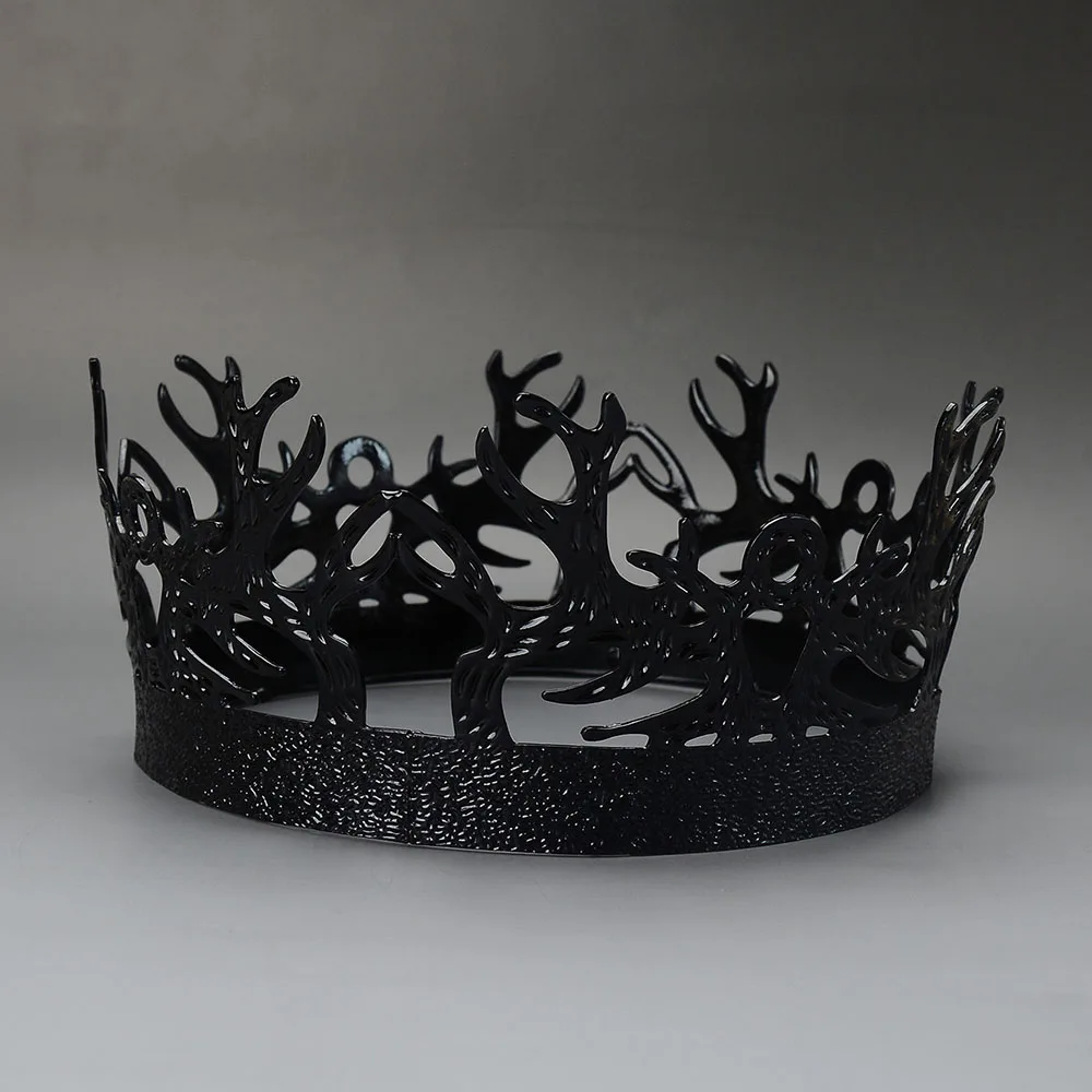 1 قطعة لعبة من عروش جوفري Baratheon التاج الأسود الرجال الملك تيارا للمهرجانات تأثيري القرون الوسطى القوطية إكسسوارات الشعر تحت عنوان