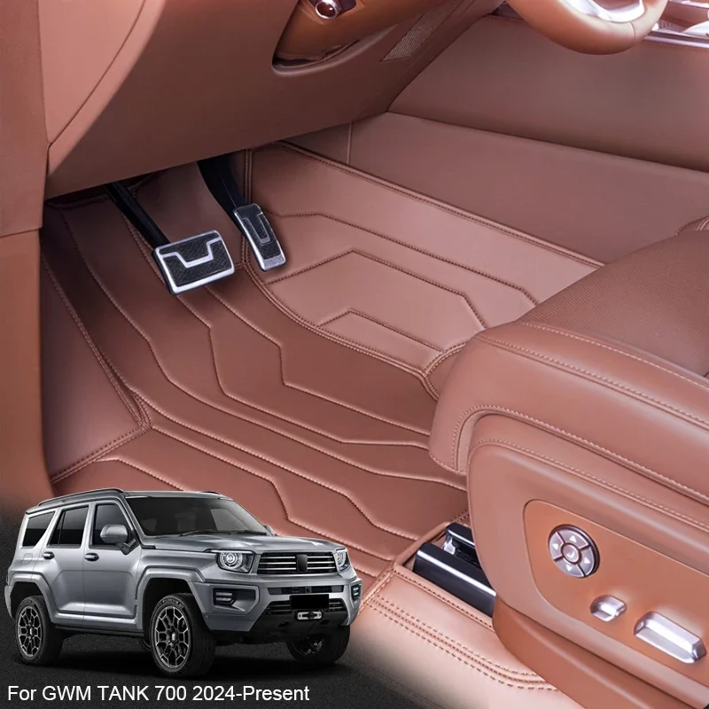 For GWM TANK 700 2024-Present Custom Nappa Leather Anti-Slip Car Foot Protect Mat Luxury Waterproof Floor Pad Interior Accessory