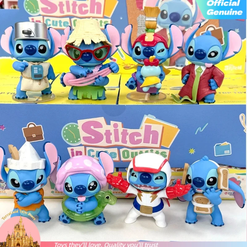 

Original Disney Stitch In Cute Outfits Series Figurine Blind Box Cute Cartoon Desk Ornaments Doll Mystery Box Toys Birthday Gift