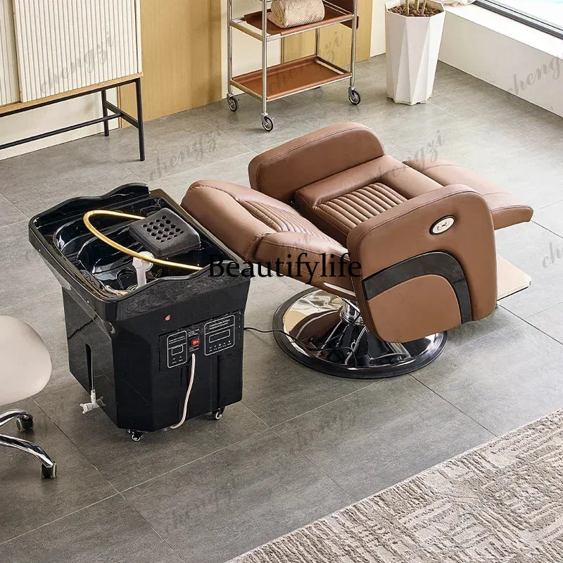 Head Spa bed  with water tank mobile shampoo chair basin black Portable shampoo basin