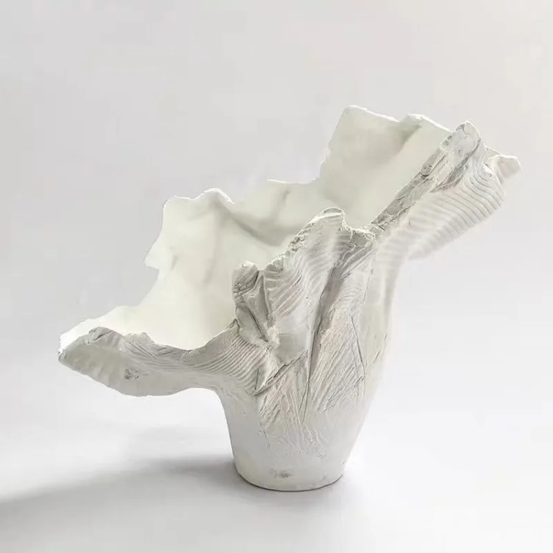 Wabi Sand Wind Irregular Large Diameter Handmade Creative Vase Ornament, Entrance Flower Arranger