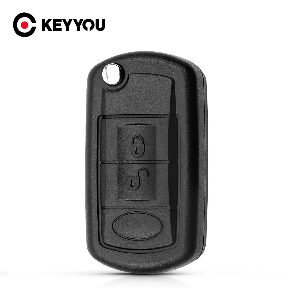 KEYYOU 10X guscio di ricambio pieghevole Flip Remote Key Case Fob 3 pulsanti per LAND ROVER Range Rover Sport LR3 Discovery