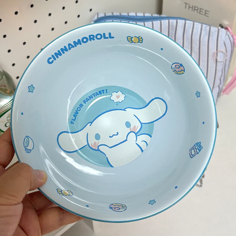 وعاء المعكرونة سانريو المنزلي من السيراميك وعاء الحساء الكبير أدوات المائدة اللطيفة على شكل رسوم متحركة وعاء ميلودي سينامورول #4