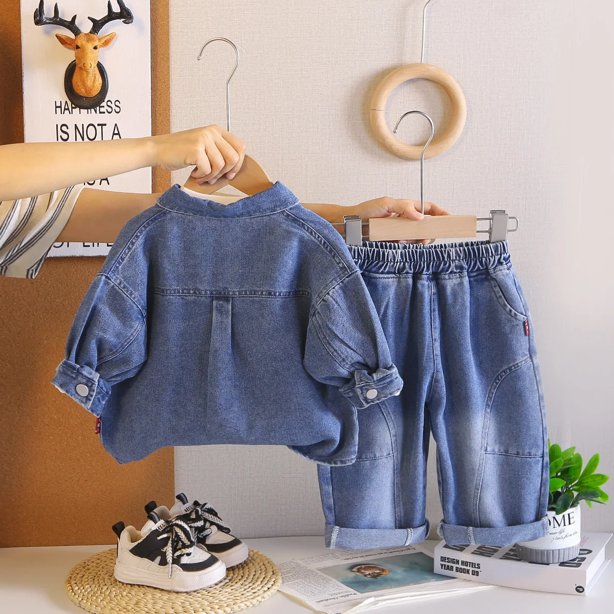 Toddler Boys Fall Outfits 2026 Spring Autumn Baby Boy Clothes Denim Jackets + T-shirts + Pants 3 Piece Set Children's Clothing