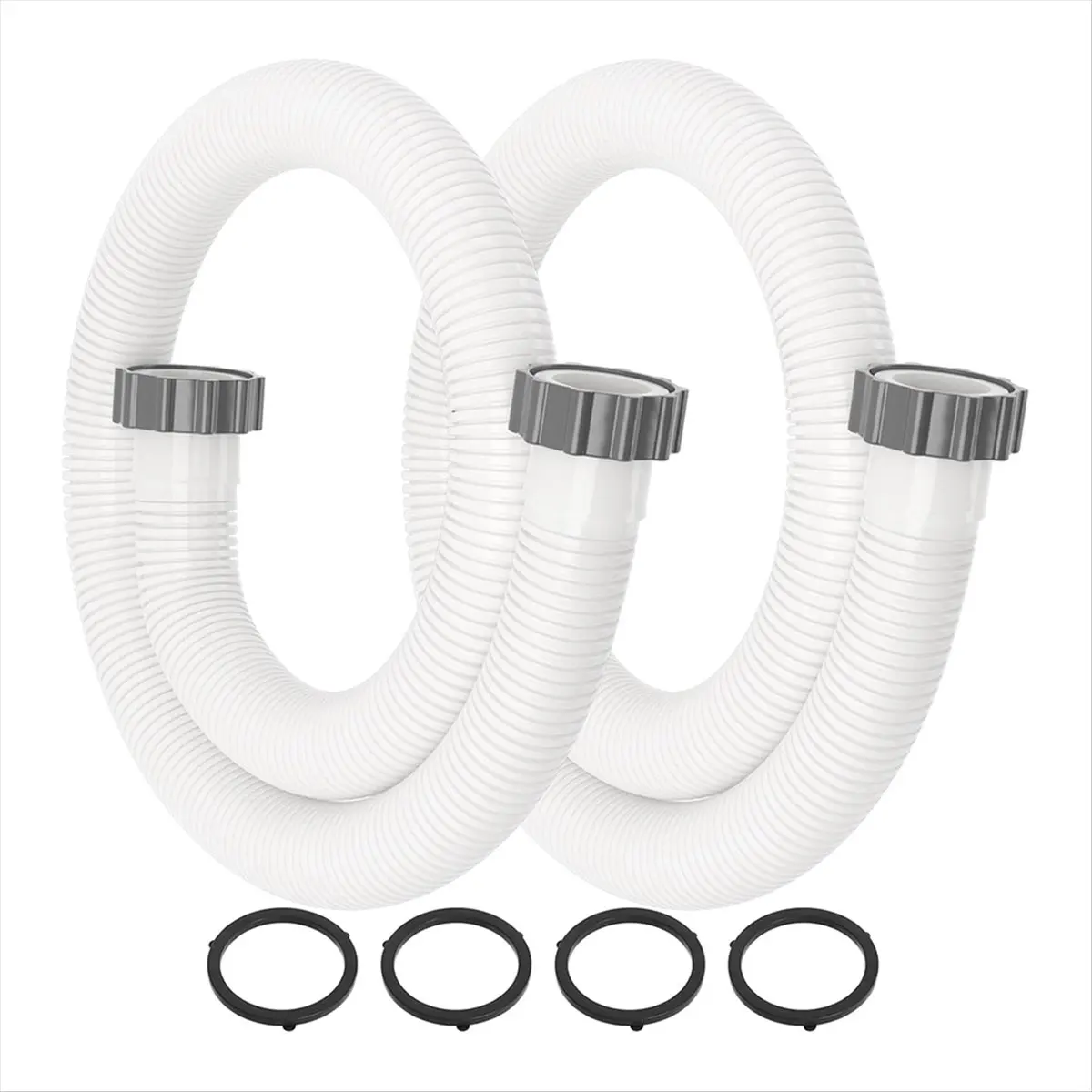 AA83 2 Pack Pool Hoses for Above Ground 1.5inch Diameter 59inch Long Accessory Swimming Pool Replacement Hose
