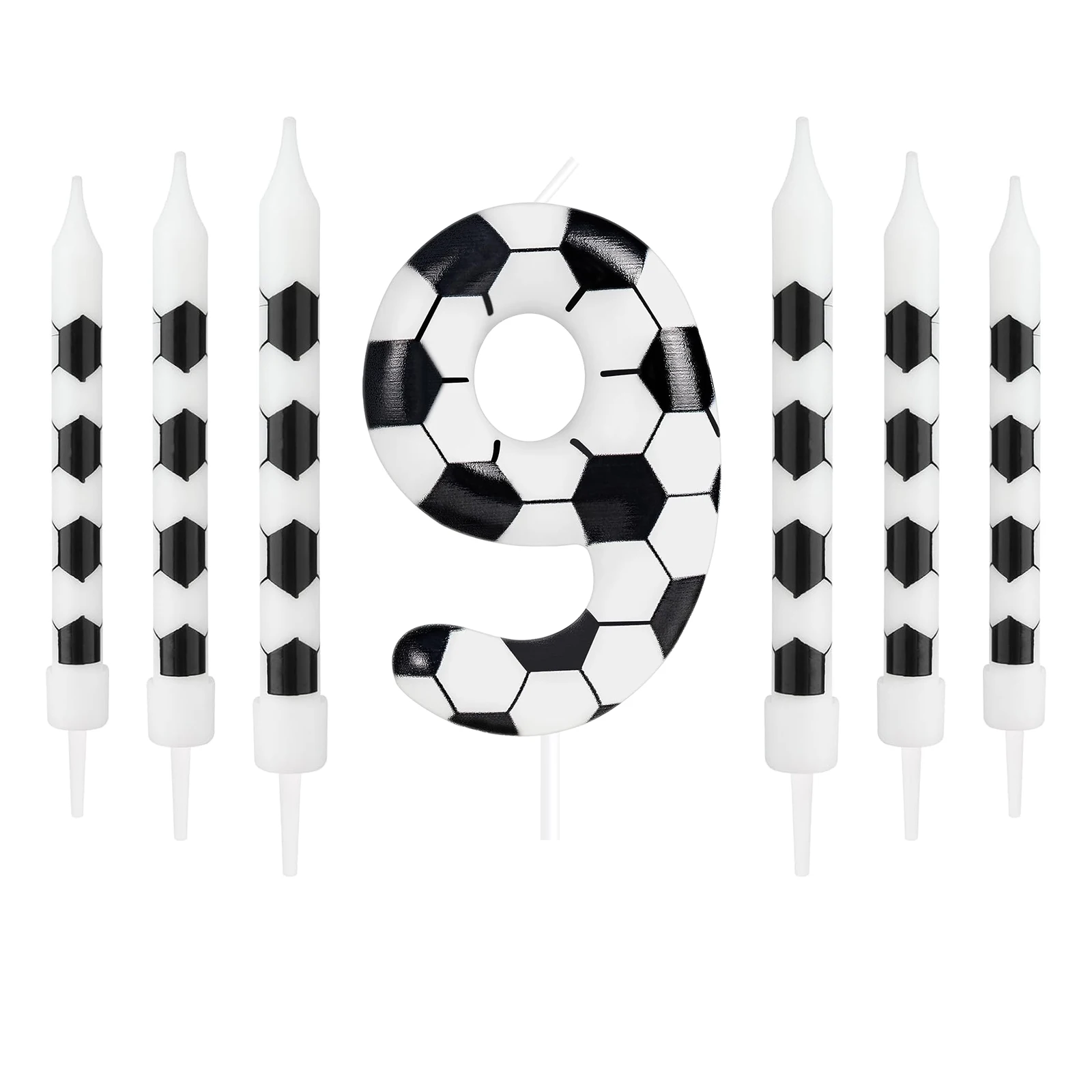 7 Stück Geburtstagskerzen, Fußball-Sport-Thema, Partydekoration, Geburtstagskuchenkerzen für Jungen, Mädchen, Kinder, Partyzubehör – Detail 16