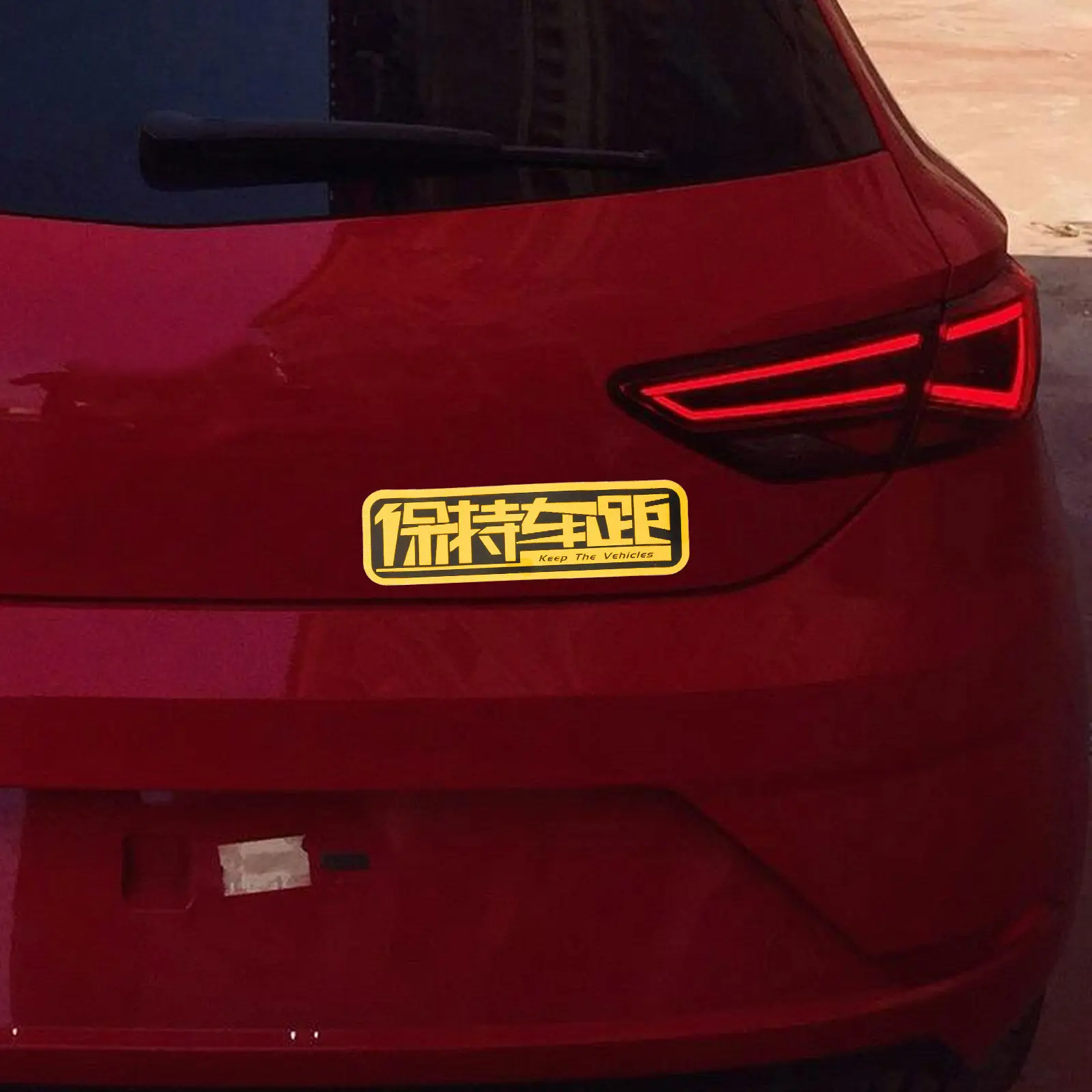 Keep Distance Reflective Car Sticker High Visibility Pet Safety Warning Decal for Driving Safety Vehicle Decor Car Accessories